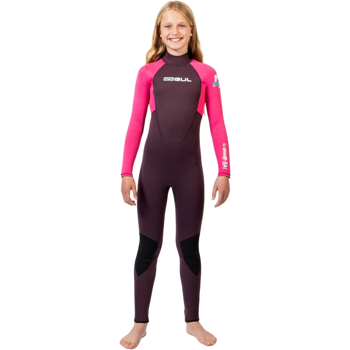 2026 Gul Junior G-Force Natur 3/2mm Back Zip Wetsuit GF1307-PUPI - Purple / Pink